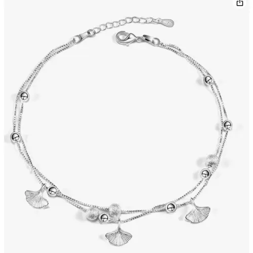 Tobillera de Plata 925 con Cuentas en Forma de Estrella de Doble Capa, Diseño de Nicho Simple y Elegante para Mujeres y Niñas