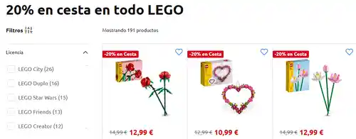 TODO el catálogo de playset LEGO con un 20%de descuento