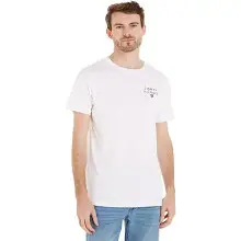 Tommy Hilfiger Cn Ss Tee Logo Um0um02916 Camiseta, Blanco (White), S Hombre