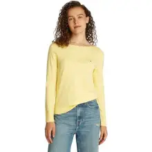 Tommy Hilfiger Jersey de Punto para Mujer, Amarillo (Citronella), L