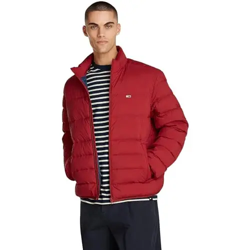 Tommy Jeans Cazadora Acolchada Hombre Packable Down Jacket con Cremallera, Rojo (Regatta Red), L