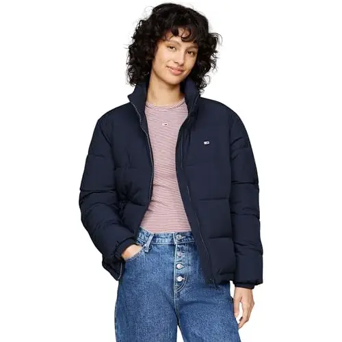 Tommy Jeans Cazadora Acolchada Mujer Essential Puffer con Cuello Alto, Rosa (Ballet Pink), L