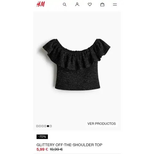 Top H&M 70% de descuento