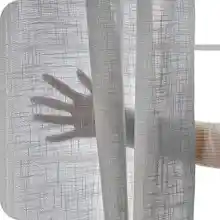Cortinas Habitacion de Raya Gasa Suave  con Ojales 1 Pieza 300x240cm Gris