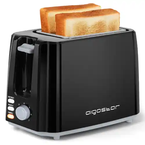 Tostadora Aigostar 750W con 2 ranuras y 7 ajustes.