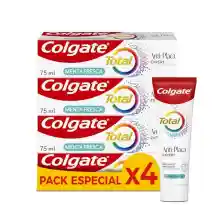 Total Anti-Placa Expert Menta Fresca (Pack 4 x 75ml), pasta de dientes que elimina la placa que daña tus encías y neutraliza su efecto perjudicial