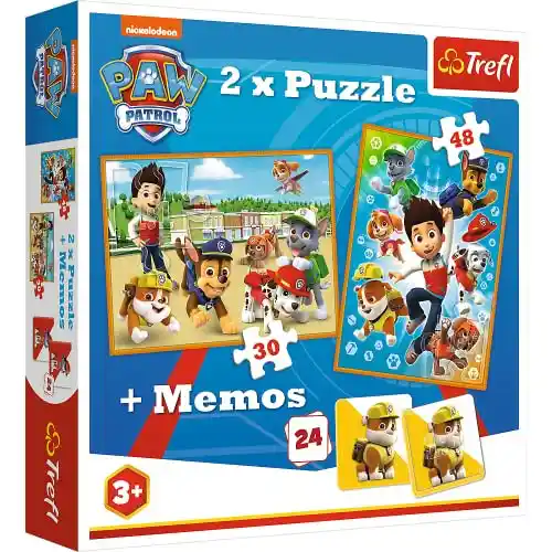 Trefl- Paw Patrol La Patrulla Canina, 2 x Memo, para niños a Partir de 3 años Puzzle, Color Rescate, 0 (90790)