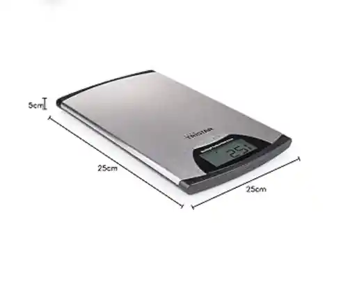 Tristar Báscula de cocina con panel de control digital, plateado