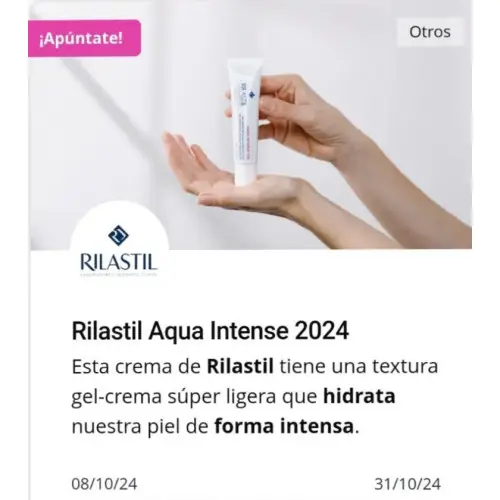 Prueba la Hidratante Rilastil Aqua Intense 72h Gratis (Club de probador@s) Campaña Trnd