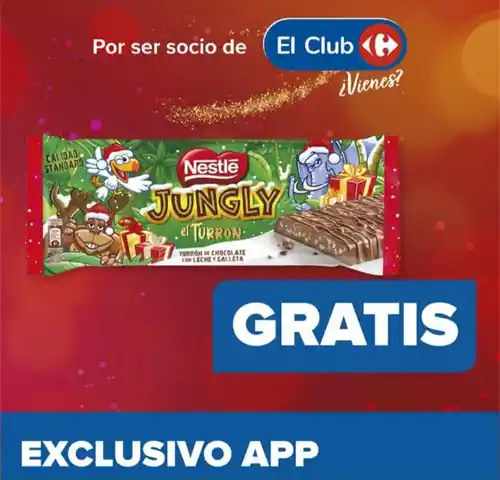 Turrón Nestlé jungly GRATIS en Carrefour (del 9 al 11/12)