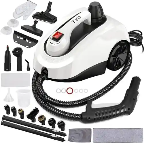 TVD Limpiadores de vapor, limpiador de vapor para el hogar, mopa de vapor con cable de alimentación extra largo de 5 m para vaporizador de piso,horno, alfombra, sofá, tapicería
