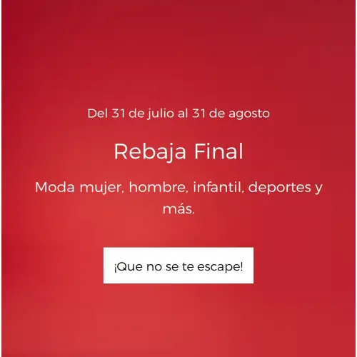 Últimas Rebajas en el Corte Ingles Moda y accesorios