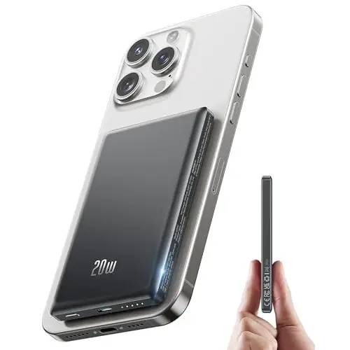 Bateria Externa Carga Rápida 5000mAh, Pequeño 20W Cargador Portatil con Entrada y Salida USB C de Respaldo Powerbank para iPhone 12 13 14 15 16 Pro Mini