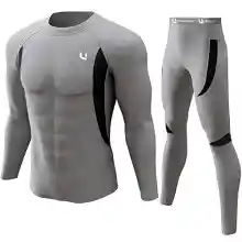 UNIQUEBELLA Conjunto de Ropa Interior térmica, Ropa Interior de esquí para Hombre, Ropa Interior térmica de esquí, Capa Base térmica + Calzoncillos para el frío Invierno