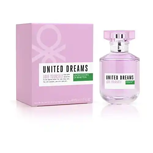 United Colors of Benetton Dreams Love Yourself, Eau de Toilette para Mujer, Fragancia fresca, casual y femenina, Notas florales y frutales, Optimo para uso diario, 50 ml