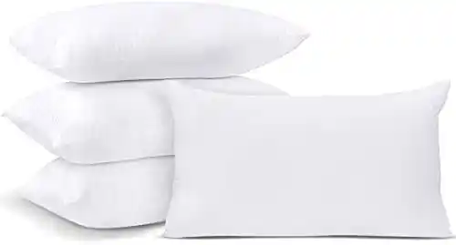 Relleno de Cojín 30 x 50 cm (4 Unidades), Fibra Virgen Siliconada, Almohadas de Sofá (Blanco)
