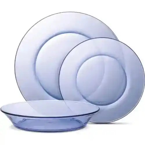 Vajilla completa de vidrio templado Duralex, 12 piezas.