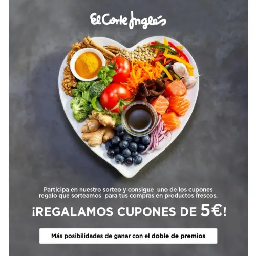 Vales de 5 € para productos frescos en El Corte Inglés (Sorteo)