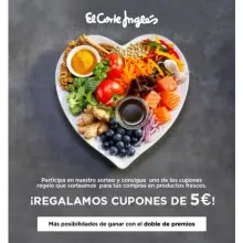 Vales de 5 € para productos frescos en El Corte Inglés (Sorteo)