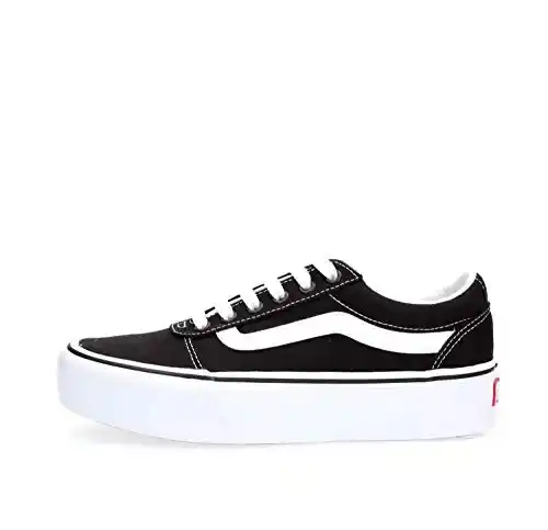 Vans Ward Platform, Zapatillas Mujer, Canvas Black White, 35 EU
