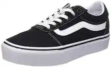 Vans Ward Platform, Zapatillas Mujer, Canvas Black White, 42 EU