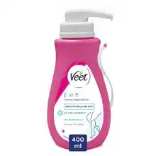 Veet Crema Depilatoria Corporal para Mujer, Con Dosificador, Piel Sensible, 400 ml, 400 mililitro, 1