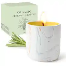 Vela de Citronela para Exteriores, 8oz,100% Natural Candle Cera de Soja, Cerámica Decorativa, cera de Soja Natural, para Interior, Velas Aromaticas para Exteriores, Interiores, Jardín, hogar, 50H