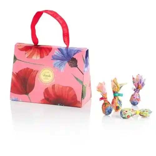 Venchi - Bolsa Papaveri con Huevos de Chocolate, Sabores Surtidos con "Avellana Piamonte", Pistachos y Almendras, Sin Gluten, Caja Regalo Colección Pascua 180 gr, Idea de Regalo