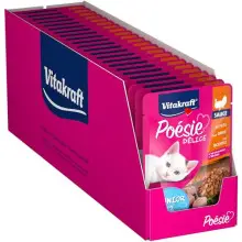 23x 85g Vitakraft Poésie Délice, Junior, Comida húmeda para Gatos en sobre, pechuga de Pavo en Salsa, alimento húmedo Gatitos Junior, nutricionalmente equilibrada, sin azúcares añadidos, Multipack