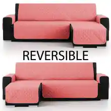 Vivid Torral - Funda Cubre Sofá Chaise Longue Acolchado Reversible Antiácaros Protector Manchas Rombos (Para Brazo derecho y Izquierdo) Válido Hasta 300 cm De Ancho De Brazo A Brazo