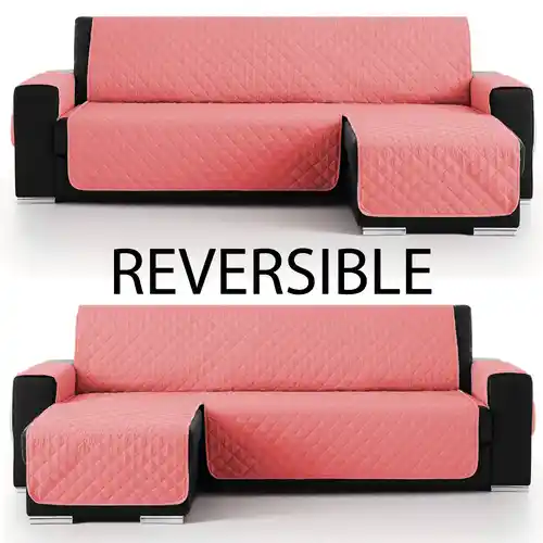 Vivid Torral - Funda Cubre Sofá Chaise Longue Acolchado Reversible Antiácaros Protector Manchas Rombos (Para Brazo derecho y Izquierdo) Válido Hasta 300 cm De Ancho De Brazo A Brazo