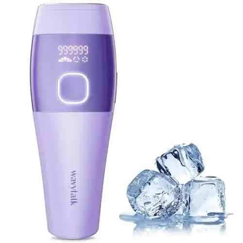Depiladora Laser con Función de Enfriamiento con Hielo,Max 24J Alta Energía, Facial,Axilas,Brazos,Espalda,Línea de Bikini (Morado)