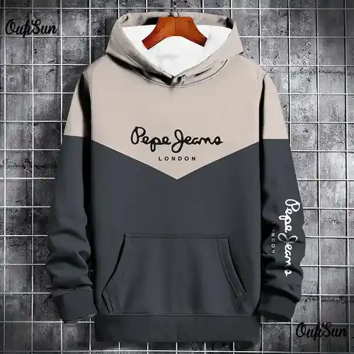 Sudadera con capucha deportiva para hombre, suéter holgado de gran tamaño con estampado de retales, ropa de moda, Top informal, invierno y otoño