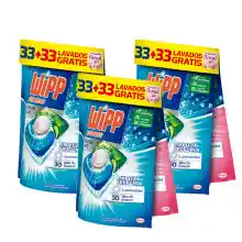 Pack de Detergente WIPP Express Power Caps cápsulas -  198 Capsulas ,Limpieza Profunda, Eficaz en Agua Fría