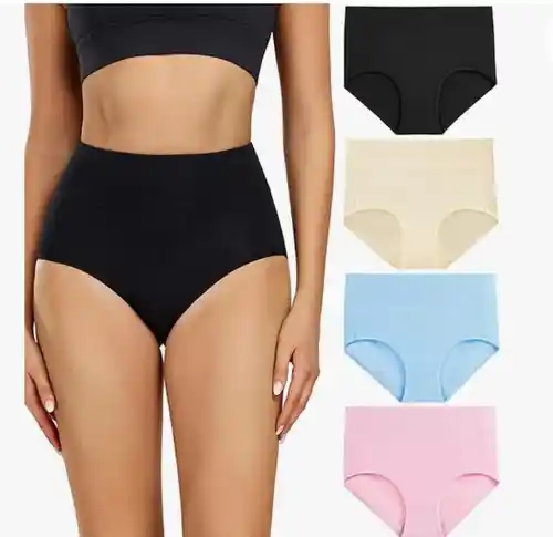 Bragas Mujer Algodón de Cintura Alta Ropa Interior Pack de 4