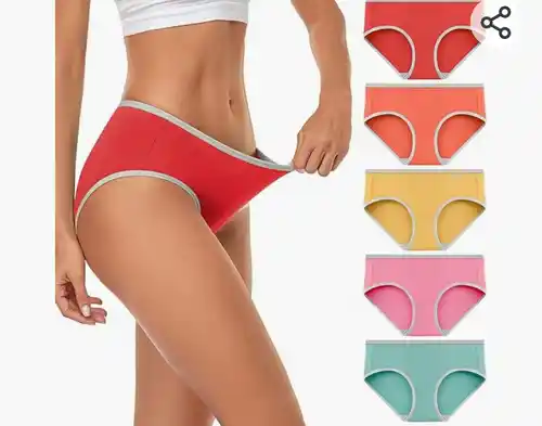 wirarpa Bragas Mujer Algodón Slips Cómoda y Suave Braguita Baja Cintura Culotte 5 Pack Talla M