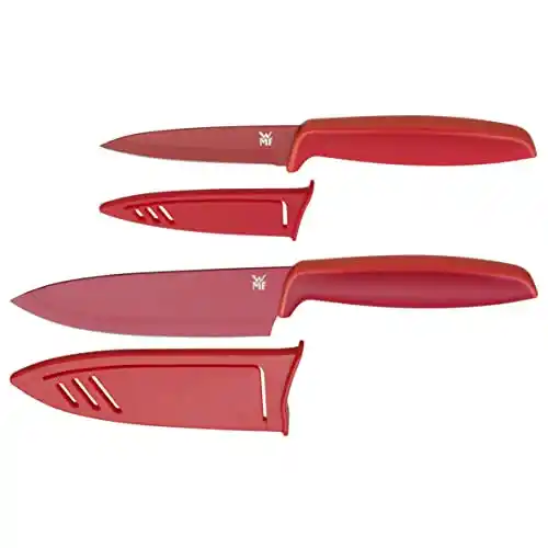 WMF Touch - Juego de 2 Cuchillos, Hojas de 13 cm y 9 cm, Color Rojo