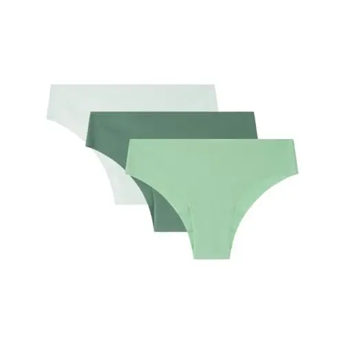 women'secret Pack 3 Braguitas sin Costuras Verdes, Ropa Interior Mujer, Light Mint, M