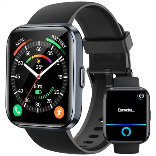 Woneligo Reloj Inteligente Hombre Mujer con Llamadas Bluetooth,1.8" Alexa Incorporado Smartwatch Hombre,con Pulsómetro,SpO2,Sueño,IP68 Impermeable,Reloj Deportivo Hombre de 100+ Modo, para Android iOS