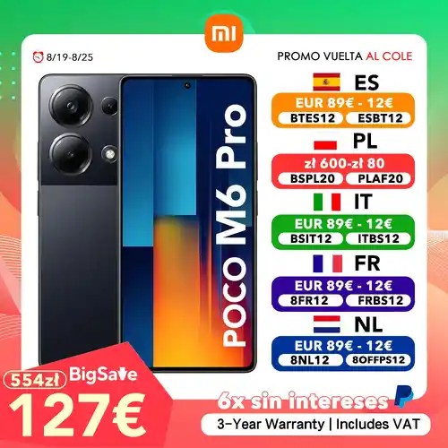 Xiaomi POCO M6 Pro 4G 8GB/256GB 12/512GB NFC EU Charger Global Version - Teléfono móvil - AliExpress