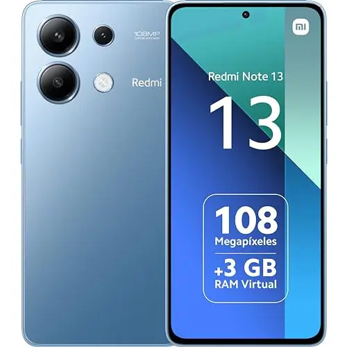Xiaomi Redmi Note 13 4G - Smartphone de 6+128 GB, Pantalla de 6,67" AMOLED FHD+ 120Hz, Snapdragon 685, Triple cámara de hasta 108MP, Carga rápida 33W, Azul (Versión ES)
