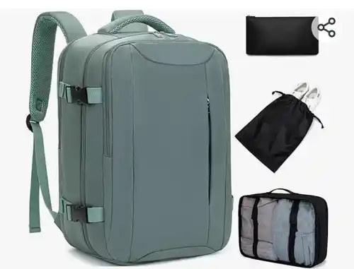 Xkdoai Mochila Viaje Cabina Avion 25x20x40 para Ryanair Maleta Bolsas de Cabina con Organizador de Equipaje 3 Sets Mochila de Viaje Equipaje de Mano para Mujer Hombre 20L