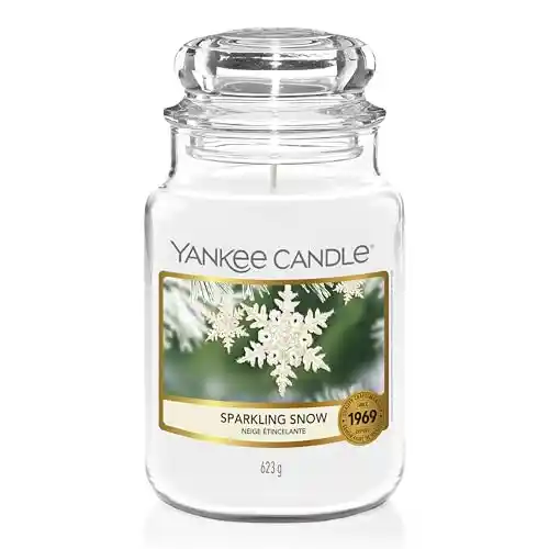 Yankee Candle Vela en un Vaso Doze, Nieve reluciente, Blanco, Large