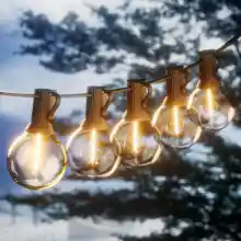 Yuucio Guirnalda Luces Exterior, 7.6M LED Guirnaldas Luminosas con 12+1pcs G40 Bombillas de Plástico, Cadena Luces IP45 Impermeable Conectable Luces De Para Jardín, Boda, Partido