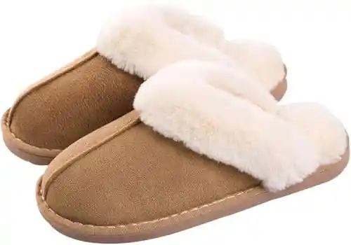 Zapatillas de Estar por Hombre/Mujer Fluff Pantuflas casa Invierno Antideslizantes Cálido Slippers Confortables Zapatos Interior/al Aire Libre. T 43