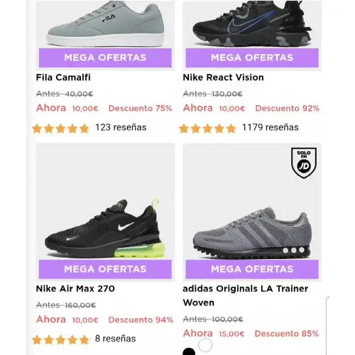 Zapatillas de marca a 10€ en JD sports Corred!!