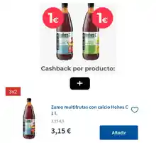 Zumos Hohes C a 1€ en Carrefour (Con la app Gelt)