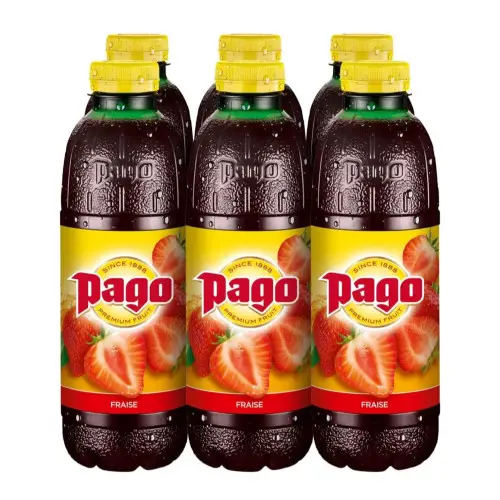 Zumos Pago - Bebida de Fresa a partir de Zumo de fresa Pack 6 x 750ml Especialidades
